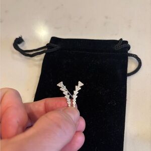 Stella & Dot Silver Triangle Cuff Earrings